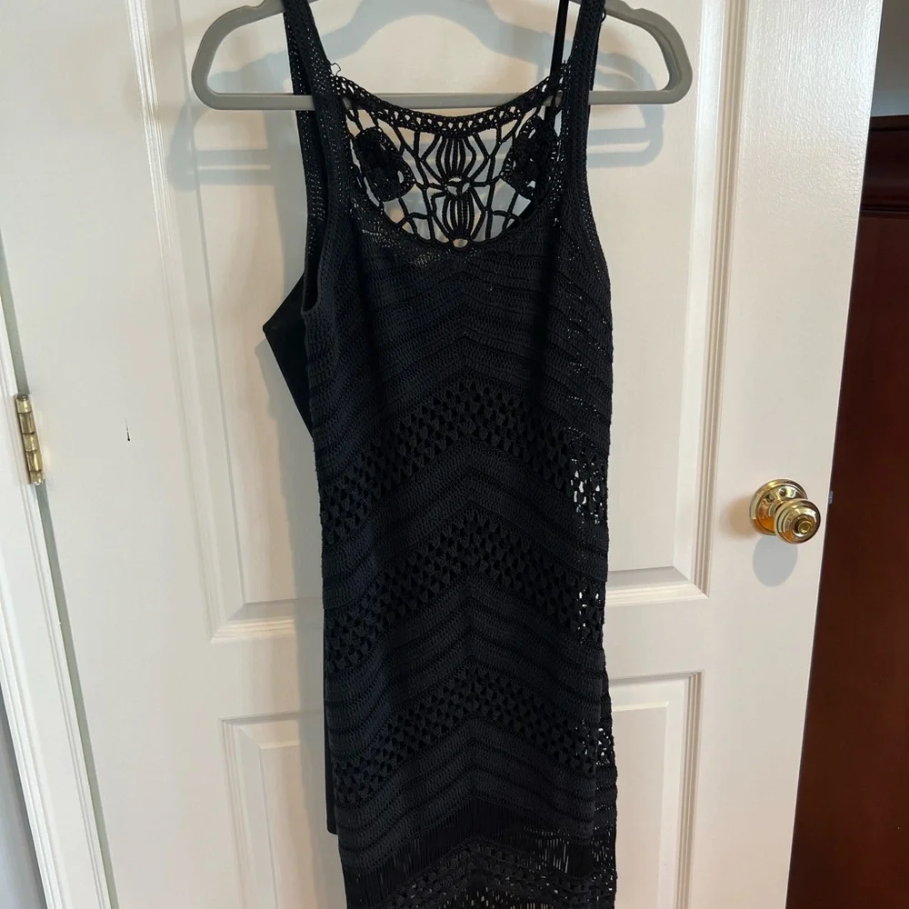 Karen Millen vintage black crochet dress with fringe - Picture 13 of 13